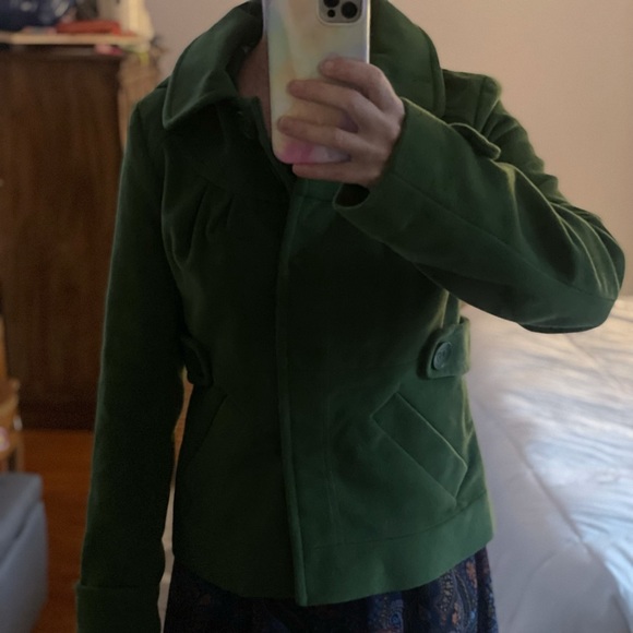 Green pea coat army green - Picture 3 of 5